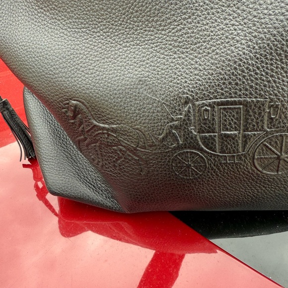 Coach Black Leather Tote and Pouch Set - Picture 4 of 9